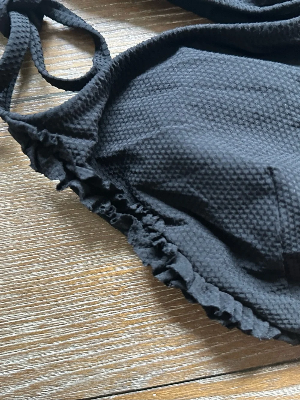 J. Crew Black Textured Halter One-Piece Swimsuit